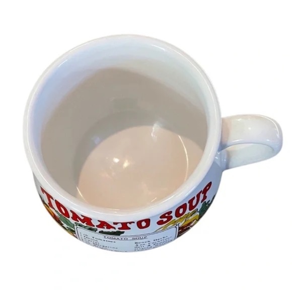 Pair Of Vintage GIFT CRAFT Ceramic 16oz Tomato Soup Bowl Mug W/Handle & Recipe - Picture 5 of 6